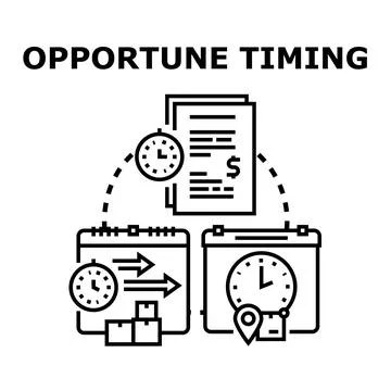 Opportune timing achieving efficient delivery and business goals Illustrazione stock