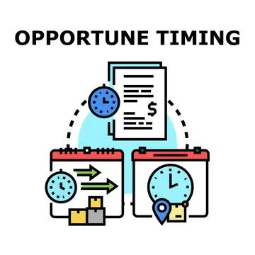 Opportune timing achieving efficient delivery and business goals Illustrazione stock
