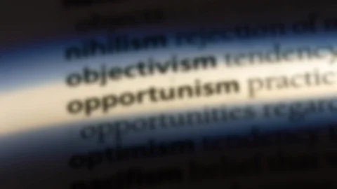 Opportunism word in a dictionary. Stock Footage 99562293