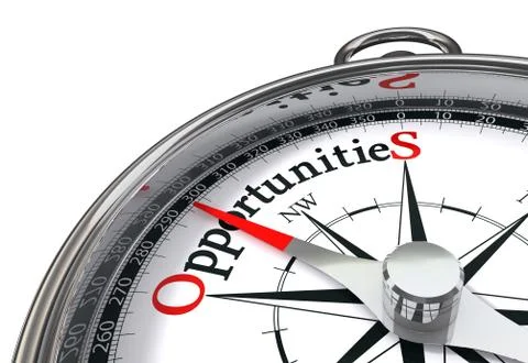 Opportunities concpept compass Stock Photos