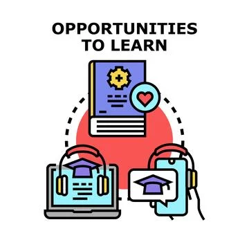 Opportunities for professional learning and online education Stock Illustration
