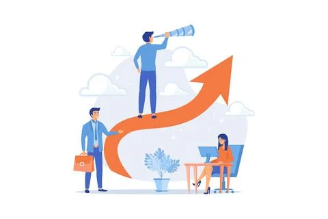 Opportunities search flat vector illustration. Staff recruitment, human res.. Illustrazione stock