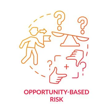 Opportunity-based risk red gradient concept icon Illustrazione stock
