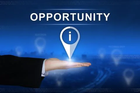 Opportunity button on blurred background Stock-Fotos