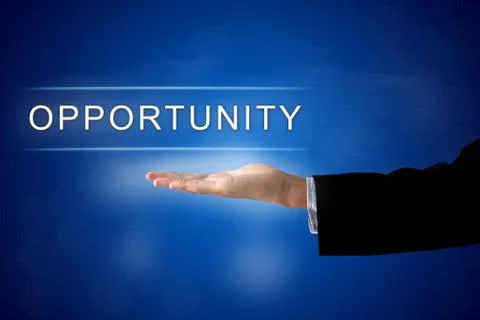 Opportunity button on virtual screen Illustrazione stock