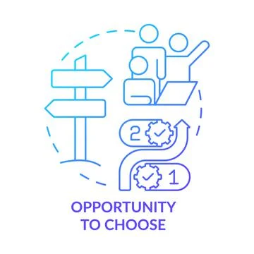 Opportunity to choose blue gradient concept icon Ilustração Stock