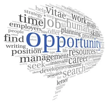 Opportunity concept in word cloud Illustrazione stock