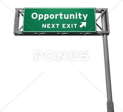 Opportunity Freeway Exit Sign Stock Illustration