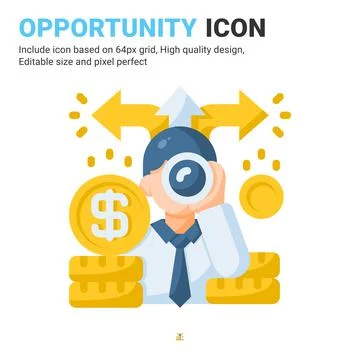 Opportunity icon vector with flat color style isolated on white background 스톡 일러스트