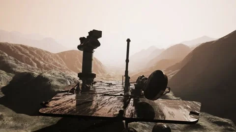 Opportunity Mars exploring the surface of red planet Stock Footage 113916151