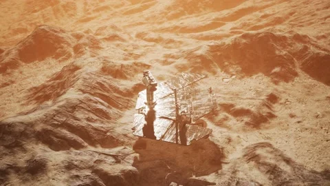 Opportunity Mars exploring the surface of red planet Stock Footage 133677275