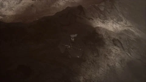 Opportunity Mars exploring the surface of red planet Stock Footage 136890949