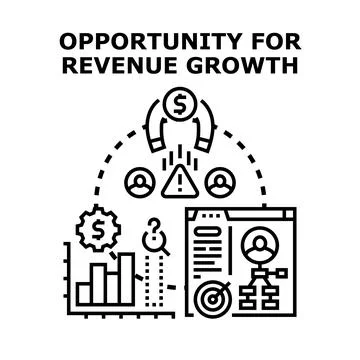 Opportunity for revenue growth strategy developing and success Ilustração Stock