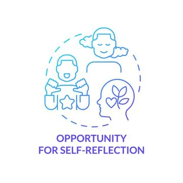Opportunity for self-reflection blue gradient concept icon Stock Illustration