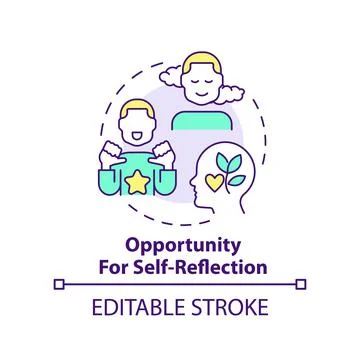 Opportunity for self-reflection concept icon Stock Illustration