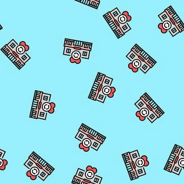 Opportunity shop store vector seamless pattern Ilustración de archivo