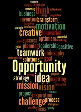 Opportunity, word cloud concept Stock Illustration