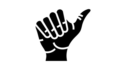 Opposable thumb human evolution glyph icon animation Stock Footage 326155533