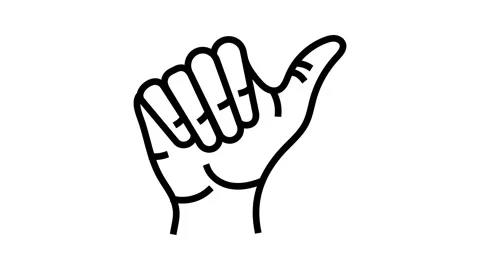 Opposable thumb human evolution line icon animation Stock Footage 326134021