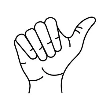 Opposable thumb human evolution line icon vector illustration 스톡 일러스트