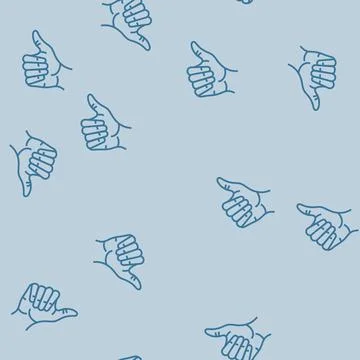 Opposable thumb human evolution line seamless pattern Illustrazione stock