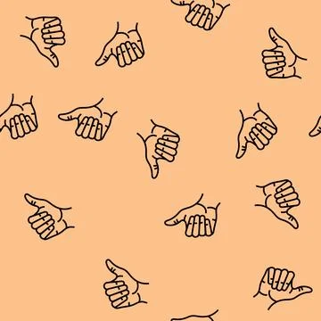 Opposable thumb human evolution vector seamless pattern 스톡 일러스트