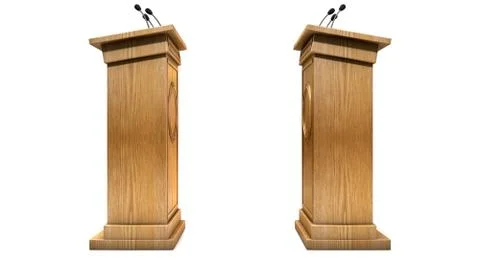 Opposing Debate Podiums 库存插图