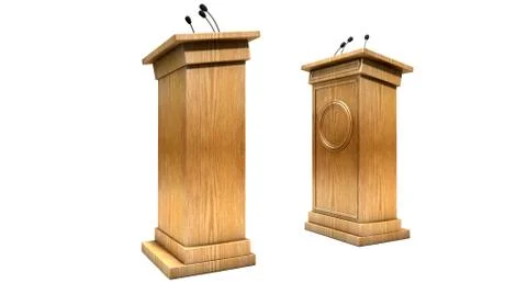 Opposing Debate Podiums 스톡 일러스트