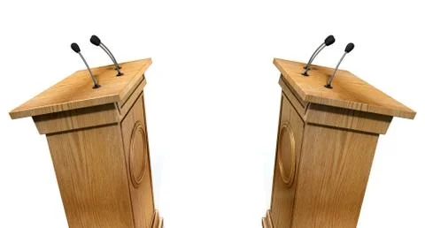 Opposing Debate Podiums 스톡 일러스트