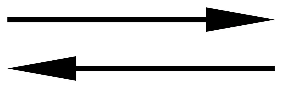 Opposing Direction Arrows Representing Divergence and Contrast Stock Illustration