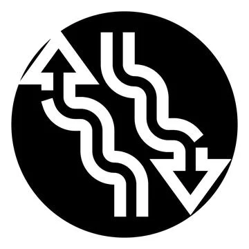 Opposing fluid flow arrows indicating data exchange Stock Illustration