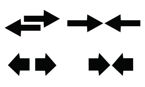 Opposite and Bidirectional Exchange Arrows Stock Illustration