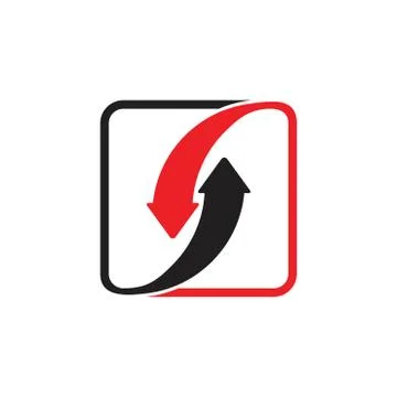 Opposite arrow square motion logo vector Stock Illustration