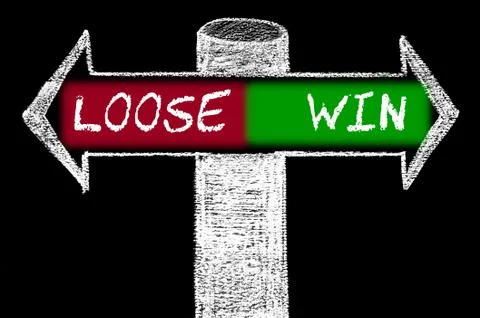 Opposite arrows with Loose versus Win Stock Illustration
