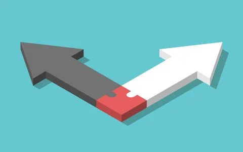 Opposite arrows, puzzle, connection Stock Illustration