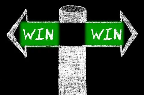 Opposite arrows with Win-Win Solution Stockillustratie