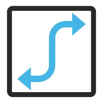 Opposite Bend Arrow Framed Vector Icon Stock Illustration