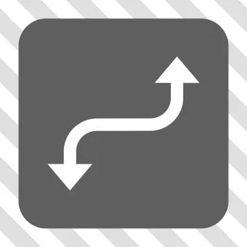 Opposite Curved Arrow Rounded Square Button Stock Illustration