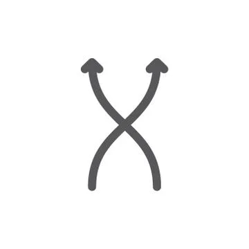 Opposite directions, divergence, forward, backward line icon. Stock Illustration