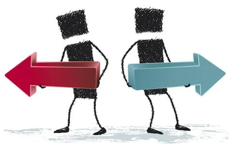 Opposite directions Ilustração Stock