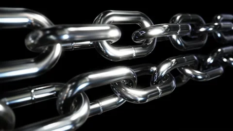 Opposite moving steel chains looping 3D animation Video stock 167007816