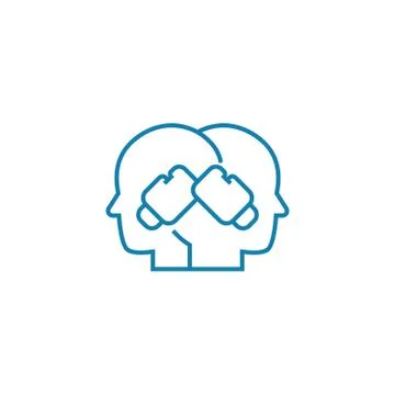 Opposite opinion linear icon concept. Opposite opinion line vector sign, symbol Stock Illustration