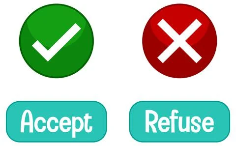 Opposite words with accept and refuse Stock Illustration