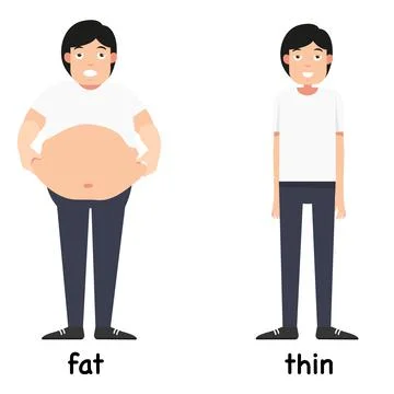 Opposite words fat and thin vector illustration Stock Illustration