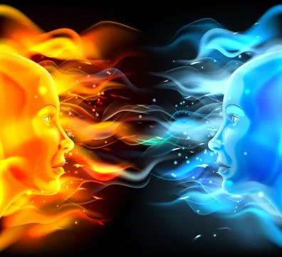 Opposites Faces Concept Stock Illustration