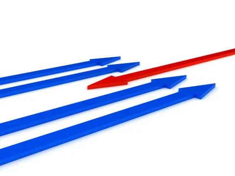 Opposition concept over white background Stock Illustration