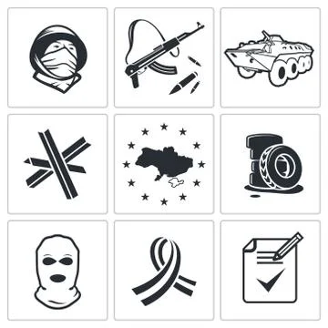 Opposition icon collection Stock Illustration