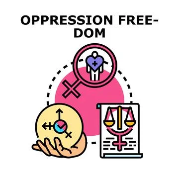 Oppression freedom concept with human rights icons Illustrazione stock