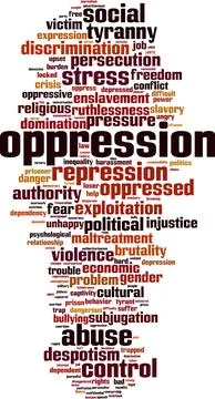 Oppression word cloud Stock Illustration