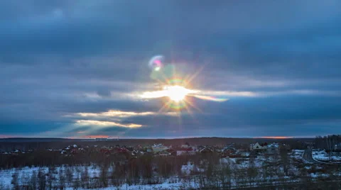 Oppressive sky with clouds timelapse 4K Stock-Footage 58250634